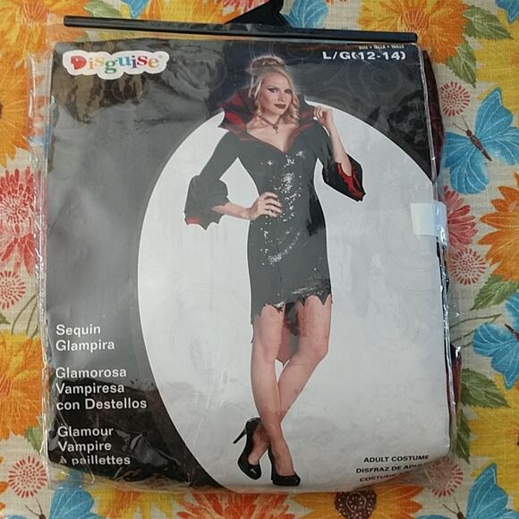 New Unopened Disguise Sequin Glampira Deluxe Costume size Large - Picture 2 of 3